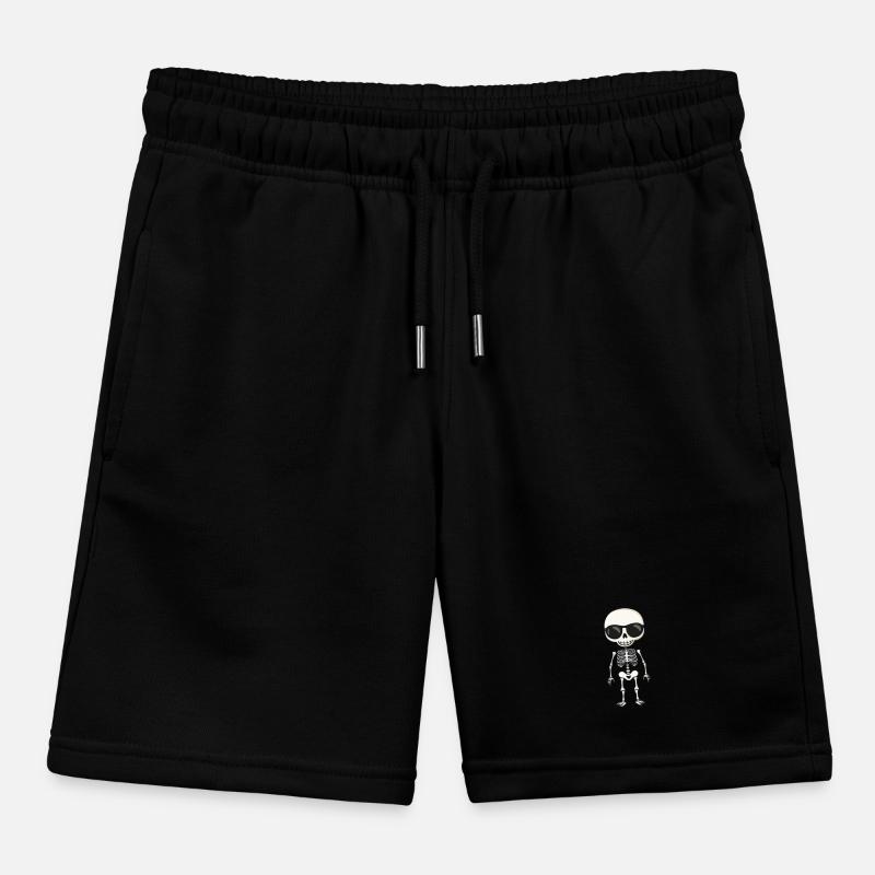 Skeleton Comic Halloween Kids Organic Sweat Shorts by Stanley/Stella