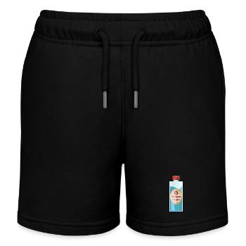 Vintage Kerosene Parafin Bottle Label - Kids Organic Sweat Shorts by Stanley/Stella - black - Front