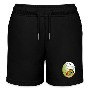 Ei Ei Ei Regenbogenei - Kinder Organic Joggingshorts Mini Bolter von Stanley/Stella - Schwarz - Vorne
