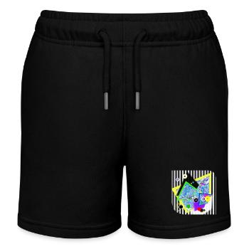 Buntes Leben - Kinder Organic Joggingshorts Mini Bolter von Stanley/Stella - Schwarz - Vorne