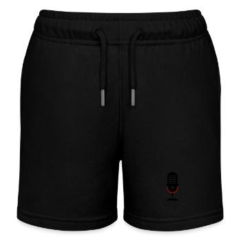 Microphone Podcast Logo - Short de jogging enfant bio Stanley/Stella - noir - Devant