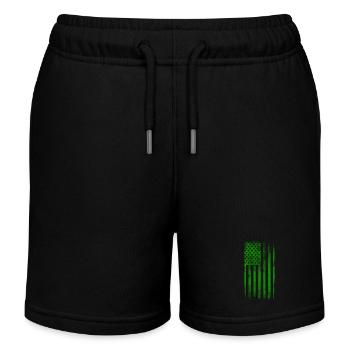 Irisch-amerikanische St. Patrick's Day-Flagge gewaschen - Kinder Organic Joggingshorts Mini Bolter von Stanley/Stella - Schwarz - Vorne