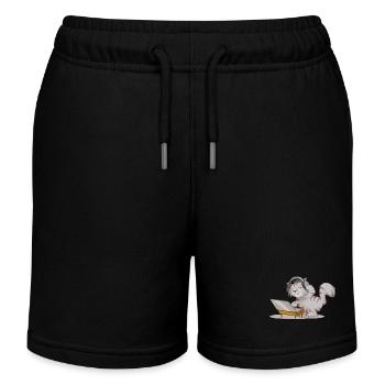 Bremer Stadtmusikanten: DJ Kitty Beats - Kinder Organic Joggingshorts Mini Bolter von Stanley/Stella - Schwarz - Vorne