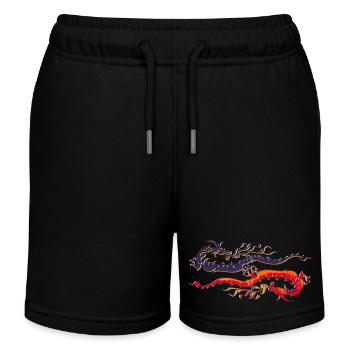 Dragons - Kids Organic Sweat Shorts by Stanley/Stella - black - Front