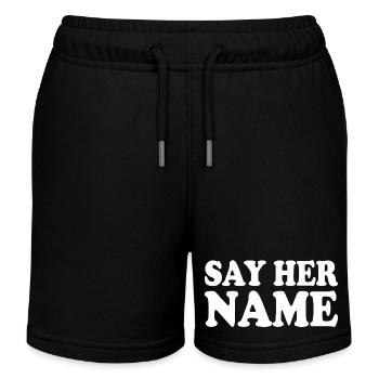 Say her name - Kids Organic Sweat Shorts by Stanley/Stella - black - Front