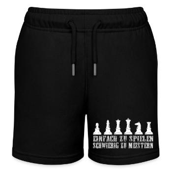 Schach einfach zu spielen schwierig zu meistern - Kinder Organic Joggingshorts Mini Bolter von Stanley/Stella - Schwarz - Vorne