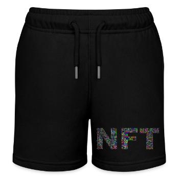 NFT Text - Kids Organic Sweat Shorts by Stanley/Stella - black - Front