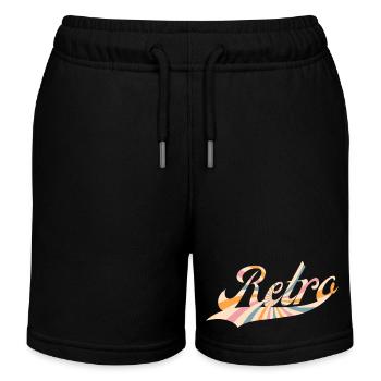 Retro-Vintage-Geschenkidee - Kinder Organic Joggingshorts Mini Bolter von Stanley/Stella - Schwarz - Vorne