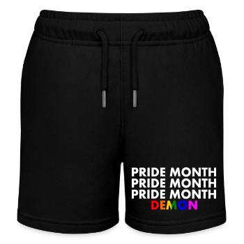 pride month demon - Kids Organic Sweat Shorts by Stanley/Stella - black - Front