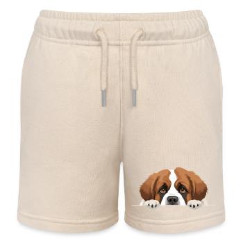Saint-Bernard Coup d’œil Mignon Adorable Drôle Animal - Short de jogging enfant bio Stanley/Stella - écru doux - Devant