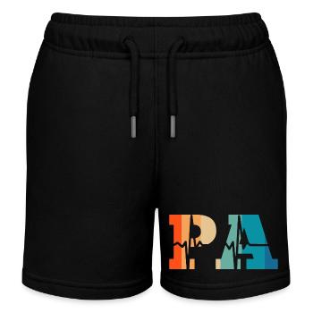Heartbeat retro physician assistant - Kids Organic Sweat Shorts by Stanley/Stella - black - Front