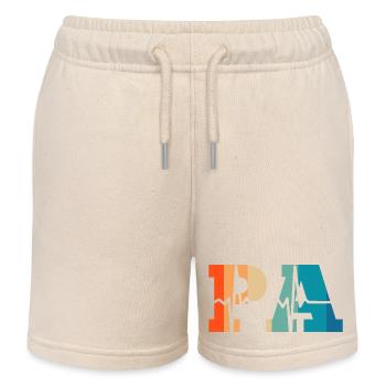 Heartbeat retro physician assistant - Kids Organic Sweat Shorts by Stanley/Stella - soft Ecru - Front