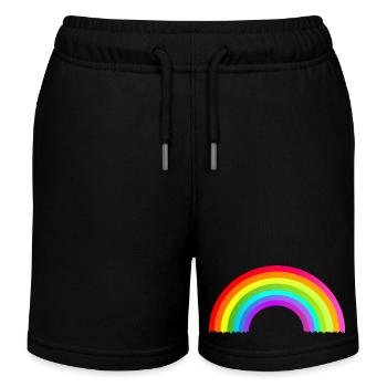 bunter Regenbogen - Kinder Organic Joggingshorts Mini Bolter von Stanley/Stella - Schwarz - Vorne