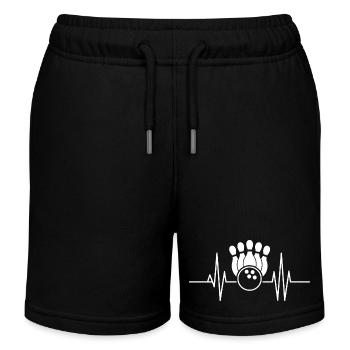 Bowling-Herzschlag - Kinder Organic Joggingshorts Mini Bolter von Stanley/Stella - Schwarz - Vorne