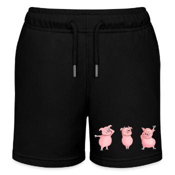 Chubby piggy - Kids Organic Sweat Shorts by Stanley/Stella - black - Front