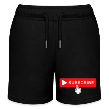 Subscribe Button Click Icon Design - Kids Organic Sweat Shorts by Stanley/Stella - black - Front