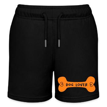 Dog Lover, Dog Bone, Fan, Dog Lover, Dog Walk, - Kids Organic Sweat Shorts by Stanley/Stella - black - Front
