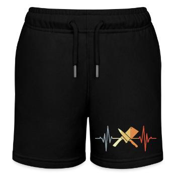 Hackbeil Messer Herzlinie - Kinder Organic Joggingshorts Mini Bolter von Stanley/Stella - Schwarz - Vorne