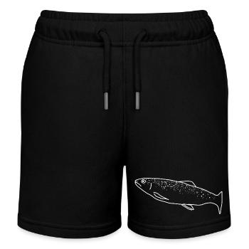 Forelle lineart - Kinder Organic Joggingshorts Mini Bolter von Stanley/Stella - Schwarz - Vorne