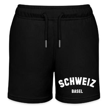 BASEL Switzerland Schweiz - Kids Organic Sweat Shorts by Stanley/Stella - black - Front