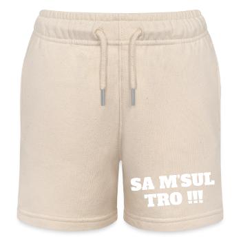 Youth, Texting, News - Kids Organic Sweat Shorts by Stanley/Stella - soft Ecru - Front
