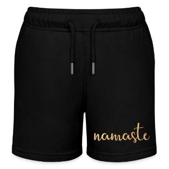 namaste méditer Yoga Yogi Gold manuscrit om - Short de jogging enfant bio Stanley/Stella - noir - Devant