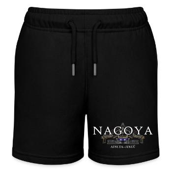 Nagoya, Handzeichnung Atsuta-jinja, Schrein, Japan - Kinder Organic Joggingshorts Mini Bolter von Stanley/Stella - Schwarz - Vorne
