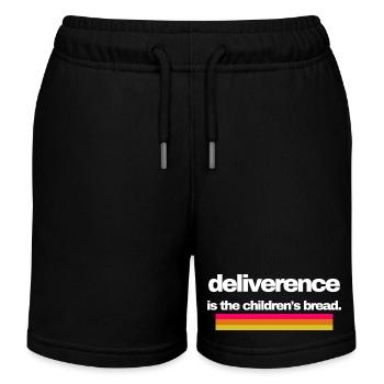 Befreiung ist das Kinderbrot-Design - Kinder Organic Joggingshorts Mini Bolter von Stanley/Stella - Schwarz - Vorne