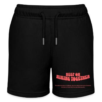 Shared Mountain Adventure Motif - Kids Organic Sweat Shorts by Stanley/Stella - black - Front