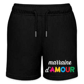 Patin der Liebe - Familie - Taufe - Kinder Organic Joggingshorts Mini Bolter von Stanley/Stella - Schwarz - Vorne