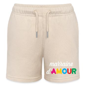 Patin der Liebe - Familie - Taufe - Kinder Organic Joggingshorts Mini Bolter von Stanley/Stella - Natur - Vorne