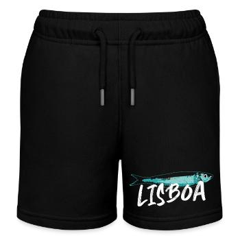 Sardine Lissabon Illustration Portugal im Sommer - Kinder Organic Joggingshorts Mini Bolter von Stanley/Stella - Schwarz - Vorne