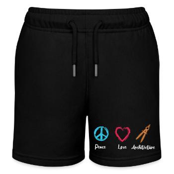 Paix Amour Architecture - Short de jogging enfant bio Stanley/Stella - noir - Devant