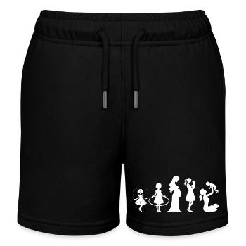 Evolution Mom Mother's Day Child Family - Kids Organic Sweat Shorts by Stanley/Stella - black - Front