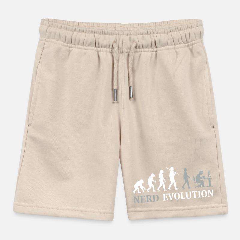 Nerd Evolution – From Monkey to PC Pro Kids Organic Sweat Shorts by Stanley/Stella
