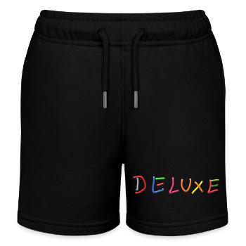 Deluxe Regenbogen Schriftzug - Kinder Organic Joggingshorts Mini Bolter von Stanley/Stella - Schwarz - Vorne