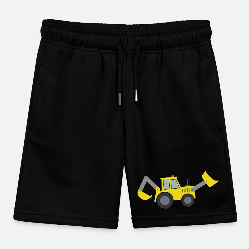 Backhoe loader Kids Organic Sweat Shorts by Stanley/Stella