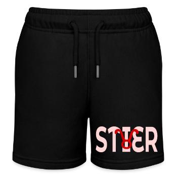 GEBURTSTAG MAI - APRIL STIER - Kinder Organic Joggingshorts Mini Bolter von Stanley/Stella - Schwarz - Vorne