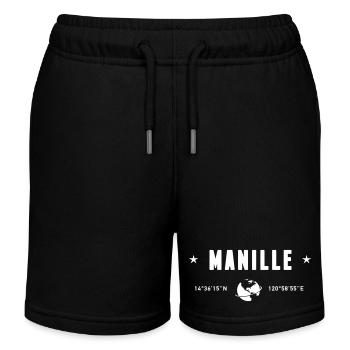 Manille Philippines Coordonnées Terre Blanc - Short de jogging enfant bio Stanley/Stella - noir - Devant