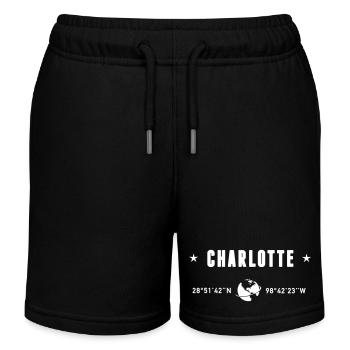 Charlotte, North Carolina, Koordinaten Globe White - Kinder Organic Joggingshorts Mini Bolter von Stanley/Stella - Schwarz - Vorne