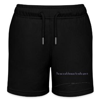 The sea is safe because He walk- für dunkle Farben - Kinder Organic Joggingshorts Mini Bolter von Stanley/Stella - Schwarz - Vorne