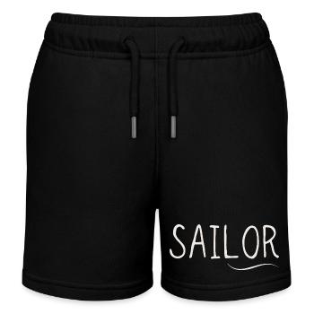 Lettrage du motif de voile de marin - Short de jogging enfant bio Stanley/Stella - noir - Devant