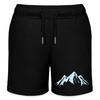 Bergsilhouette im Himmelblau - Kinder Organic Joggingshorts Mini Bolter von Stanley/Stella - Schwarz - Vorne