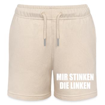 Mir stinken die linken - Kinder Organic Joggingshorts Mini Bolter von Stanley/Stella - Natur - Vorne