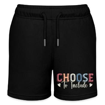 Choose To Include For Autism Teacher SPED - Kids Organic Sweat Shorts by Stanley/Stella - black - Front