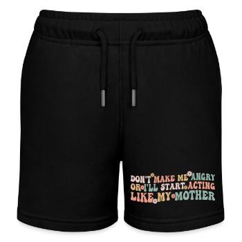 i wont be remembered as a woman who kept her mouth - Kids Organic Sweat Shorts by Stanley/Stella - black - Front