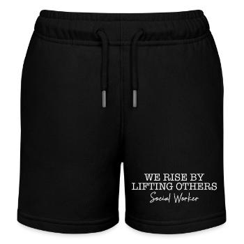 Wir steigen, indem wir andere aufrichten - Sozialarbeiterin - Kinder Organic Joggingshorts Mini Bolter von Stanley/Stella - Schwarz - Vorne