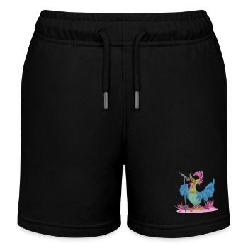 Bremer Stadtmusikanten: Hahn am Mic – Showtime! - Kinder Organic Joggingshorts Mini Bolter von Stanley/Stella - Schwarz - Vorne