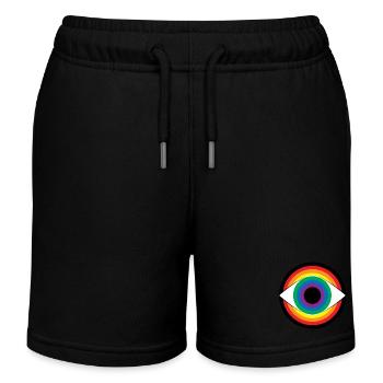 Hypnose Auge Regenbogen bunt sehen Magie Vielfalt - Kinder Organic Joggingshorts Mini Bolter von Stanley/Stella - Schwarz - Vorne