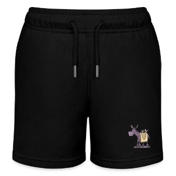 Bremer Stadtmusikanten: Veganer Chefkoch Esel - Kinder Organic Joggingshorts Mini Bolter von Stanley/Stella - Schwarz - Vorne